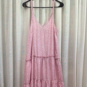 Topshop Pink Floral Maxi Dress